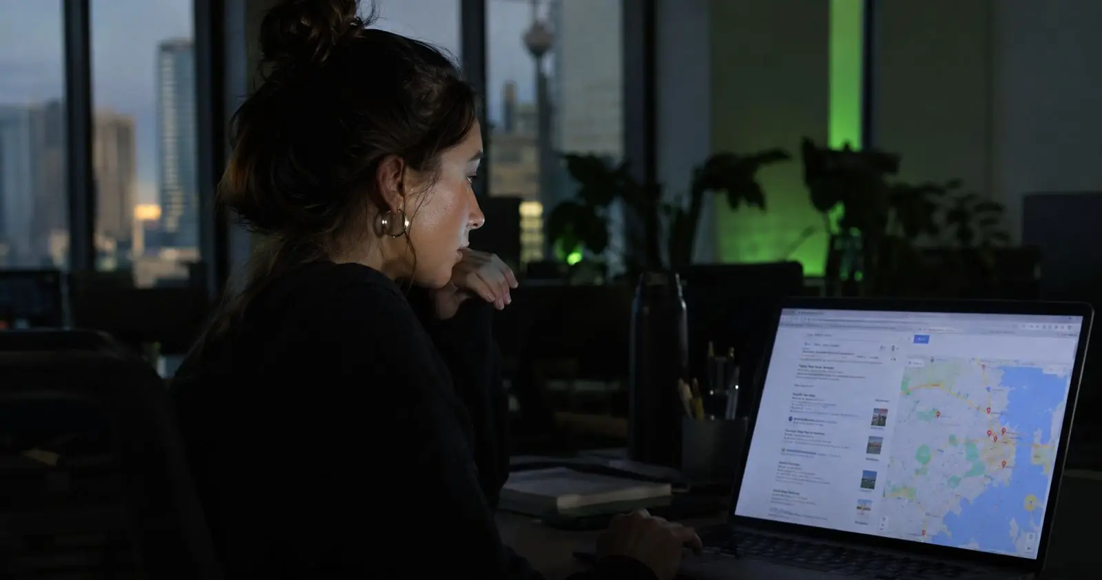 SEO specialist reviewing local search results in a Sydney office